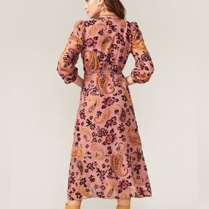 Adelyn Rae Goya Velvet Burnout Midi Dress